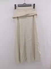 ◇ natural couture リネン混 マルチWAY 着回し ロング フレア スカート サイズF アイボリー系 レディース E  【1306240001340】のサムネイル