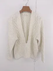 ◇ KOBE LETTUCE コウベレタス 深Vネック ローゲージ ニット 長袖 セーター オフホワイト レディース E  【1306240003177】