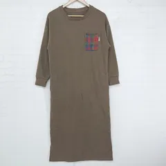 ◇ Sonny Label URBAN RESEARCH 裏起毛 ゆったり スリット ロング トレーナー ワンピース サイズF カーキ レディース E  【1306240003030】のサムネイル
