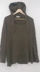 ◇ JOINT WORKS ジョイントワークス ワッフル ゆったり 長袖 プルオーバー パーカー ブラウン レディース E  【1306240003672】