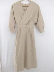 ◇ ROPE PICNIC ロペピクニック カシュクール 大人女子 長袖 ロング ワンピース サイズ38 ベージュ レディース E  【1306240003986】