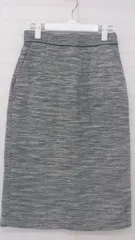 ◇ OPAQUE.CLIP CARREMAN ツイード系 エレガント 膝下丈 タイト スカート サイズ38 ブラック ホワイト レディース E  【1306240006611】