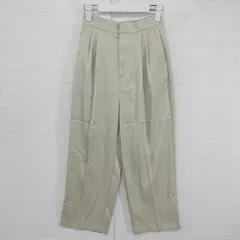 ◇ B:MING by BEAMS 21F サテン調 バックゴム タック スラックス パンツ サイズS ライトグリーン系 レディース E  【1306240008165】