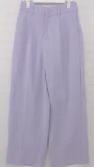 ◇ earth music&ecology パステルカラー センタープレス ワイドパンツ サイズM ライトパープル レディース E  【1306240008998】