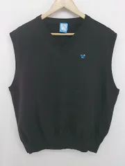 ◇ bless you all 着回し ワンポイント刺繍 ニットベスト サイズF ブラック レディース E  【1306240008660】