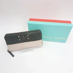 ◇ kate spade バイカラー ラウンドファスナー メタルパーツ 財布 サイズ表記なし ベージュ/ブラック レディース E  【1306260001610】