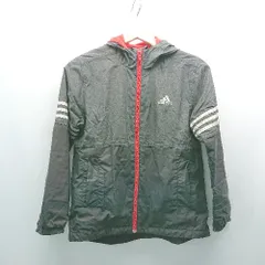 ◇ adidas アディダス キッズ 子供 ナイロン スポーツ 羽織 長袖 ブルゾン サイズ140 グレー レディース メンズ E  【1306260001207】