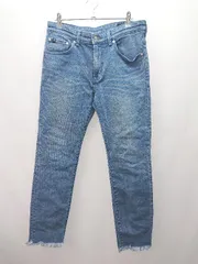 ◇ EDWIN エドウィン ジーンズ デニム　加工 切りっぱなし カジュアル パンツ サイズ29 ブルー レディース E  【1306260000651】