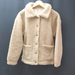 ◇ roial ロイアル ボア 冬物 キュート 刺繡 ガーリー 暖かい 長袖 ジャケット サイズS ベージュ レディース E  【1306260002440】