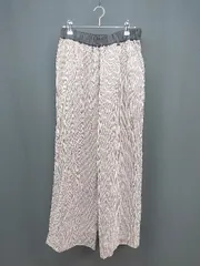 ◇ niko and … ニコアンド ウエストゴム 起毛 チェック柄 ストレッチ 薄手 パンツ サイズ3 ブラウン系 レディース E  【1306260002921】