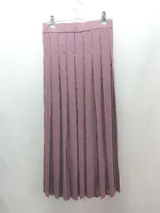 ◇ natural couture サテン系 ウエストゴム 裏地 ギャザー 薄手 ロング丈 フレア スカート サイズF パープル レディース E  【1306260003508】