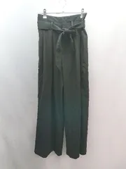 ◇ ZARA ザラ ウエストゴム ツータック ストレッチ シンプル オシャレ 起毛 パンツ サイズS ブラック系 レディース E  【1306260003492】