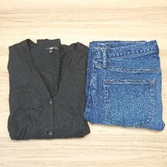 ◇ 《 UNIQLO ユニクロ まとめ売り2点セット サイズ混合 シンプル カジュアル 万能 カーディガン/ジーンズ レディース 》 E  【1306260005588】