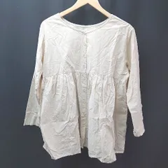 ◇ SM2 サマンサモスモス ナチュラル 胸下切り替え ギャザー シンプル 長袖 ブラウス サイズF ベージュ レディース E  【1306260005250】