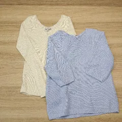 ◇ 《 UNIQLO ユニクロ まとめ売り2点セット サイズ混合 シンプル カジュアル ナチュラル ニット レディース 》 E  【1306260005052】