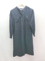 ◇ NATURAL BEAUTY BASIC シンプル ラウンドネック 薄手 長袖 ロング ワンピース サイズS ネイビー レディース E  【1306260006172】