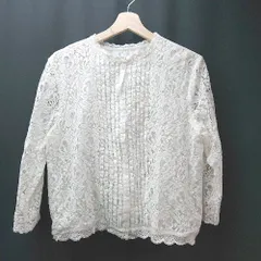 ◇ ◎ DOUX ARCHIVES 総レース ラウンドネック 裏地付き ガーリー 長袖 ブラウス サイズ表記なし ホワイト レディース E  【1306260006158】