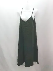◇ JUNOAH ジュノア シンプル キャミ 無地 ゆったり - ロング ワンピース サイズ29 ブラック レディース E  【1306260005762】