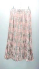 ◇ CIAOPANIC ウエストゴム チェック柄 かわいい ロング丈 プリーツ スカート サイズONE ピンク/その他 レディース E  【1306260006370】