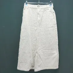 ◇ Alma Design アルマデザイン ウエストゴム スリット きれいめ ロング丈 フレア スカート サイズM ベージュ レディース E  【1306260007292】