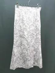 ◇ SNIDEL 花柄 スリット ウエストゴム 裏地 きれいめ ロング丈 フレア スカート サイズ0 ホワイト/パープル レディース E  【1306260008008】