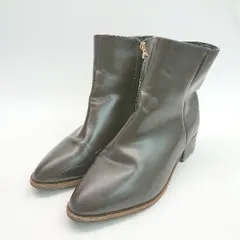 ■ Sesto ポインテッドトゥ サイドファスナー きれいめ ショート丈 ショートブーツ サイズM ブラウン レディース E  【1306260007780】