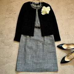 ナチュラルビューティーベーシック ノーカラージャケット×コムサイズム ワンピース セットアップ S〜M相当 セレモニー ママスーツ 卒業式 入学式 卒園式 入園式 フォーマル オケージョン