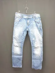 ◇ ZARA ザラ ローウエスト ダメージ ジーンズ カジュアル デニムパンツ サイズ36 ブルー系 レディース E  【1306260009999】