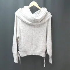 ◇ MISCH MASCH オフタートルネック ケーブル サイドリボン 長袖 ニット サイズM ライトグレー レディース E  【1306260011121】