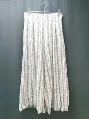 ◇ CIAOPANIC TYPY ストライプ ウエストゴム ハイウエスト ワイドパンツ サイズS ホワイト/グレー レディース E  【1306260010896】