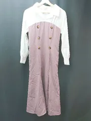 ◇ 31 Sons de mode シャツ風 上品 綺麗め フロントボタン 長袖 ロング ワンピース サイズ38 ピンク/ホワイト レディース E  【1306260010858】