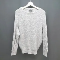 ◇ ROSSO ケーブル ラウンドネック 裾リブ カジュアル かわいい 長袖 ニット サイズF グレー レディース E  【1306260010537】