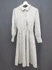 ◇ LEBECCA boutique ウエストマーク チェック柄 ポケット ボタン 長袖 ロング丈 ワンピース サイズF マルチ レディース E  【1306260010483】