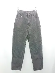 ◇ JEANASIS ジーナシス ハイウエスト 牛革パッチ カジュアル コットン100% デニムパンツ サイズS ブラック レディース E  【1306260011718】