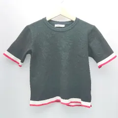 ◇ ZARA KNIT ラウンドネック ライン カジュアル 夏秋 シンプル 半袖 ニット サイズS ブラック レディース E  【1306260011268】