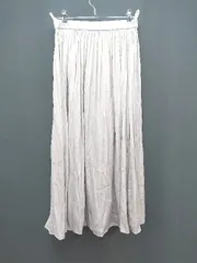 ◇ NATURAL BEAUTY BASIC カジュアル ウエストゴム シンプル ロング丈 ギャザー スカート サイズS グレージュ レディース E  【1306260013941】