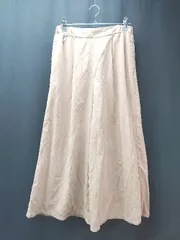 ◇ earth music&ecology カジュアル　シンプル ウエストゴム 楽ちん ワイドパンツ サイズF ベージュ レディース E  【1306260014320】