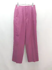 ◇ Chez toi シェトワ カジュアル シンプル センタープレス 派手色 パンツ サイズF レッドパープル レディース E  【1306260014313】のサムネイル