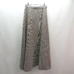 ◇ URBAN RESEARCH DOORS カジュアル 千鳥格子 ウエストゴム ロング丈 フレア スカート サイズone ブラウン レディース E  【1306260015662】