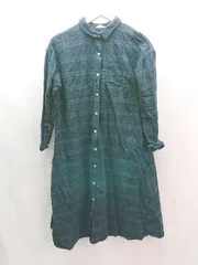 ◇ SM2 サマンサモスモス チェック柄 秋冬 カジュアル 長袖 ロング丈 ワンピース サイズF ブラック/グリーン レディース E  【1306260019165】