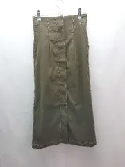 ◇ PAGEBOY ページボーイ ステッチデザイン ウエストゴム カジュアル 膝丈 タイト スカート サイズS カーキ レディース E  【1306260019448】