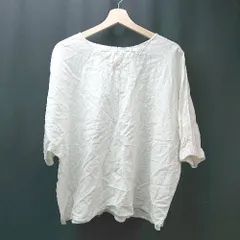 ◇ Samansa Mos2 サマンサモスモス Uネック レース 薄手 シンプル オシャレ 長袖 ブラウス サイズF ホワイト レディース E  【1306260020338】