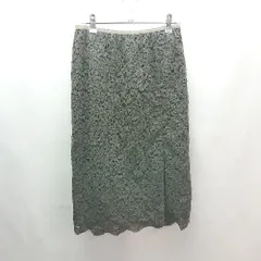 ◇ MADEMOISELLE ROPE' レース サイドジップ 裏地 シンプル 膝丈 タイト スカート サイズ38 グレー系 レディース E  【1306260020550】