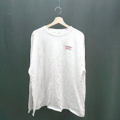 ◇ Adoon pLain アドーンプレーン 背面プリント ビッグシルエット ゆったり ラフ 長袖 Tシャツ サイズL ホワイト メンズ E 【1306260027795】