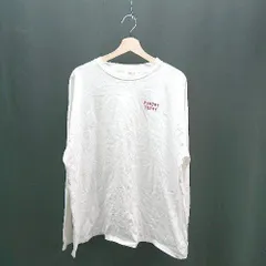 ◇ Adoon pLain アドーンプレーン 背面プリント ビッグシルエット ゆったり ラフ 長袖 Tシャツ サイズL ホワイト メンズ E  【1306260027795】のサムネイル