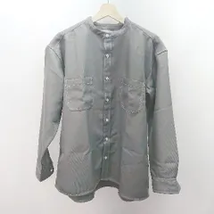 ◇ SENSE OF PLACE カジュアル綺麗め オシャレ ステッチアウト シンプル 長袖 シャツ サイズM チャコール メンズ E  【1306260028082】