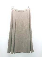 ◇ INDIVI サイドファスナー ウエストゴム有 上品 大人女子 ロング フレアー スカート サイズ38 チャコール レディース E  【1306260027979】