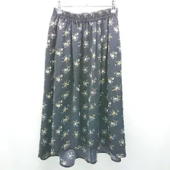 ◇ chocal raffine robe ウエストゴム 裏地なし ポケット有 ロング　フレアー スカート サイズFree ブラック レディース E  【1306260028471】