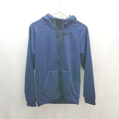 ◇ nike ナイキ ジップアップ スポーツ ランニング 刺繡ロゴ フーディ 長袖 パーカー サイズS ブルー メンズ E  【1306260028969】