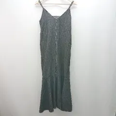 ◇ AUNT MARIE'S デニム素材 キャミソールタイプ 肩紐調節可能 ロング ワンピース サイズFree ブラック系 レディース E  【1306260028785】